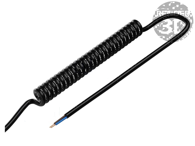 Leiding: spiraalvormig; 2x0,15mm2; niet-afgeschermd; PUR; zwart Leiding: spiraalvormig; 2x0,15mm2; niet-afgeschermd; PUR; zwart